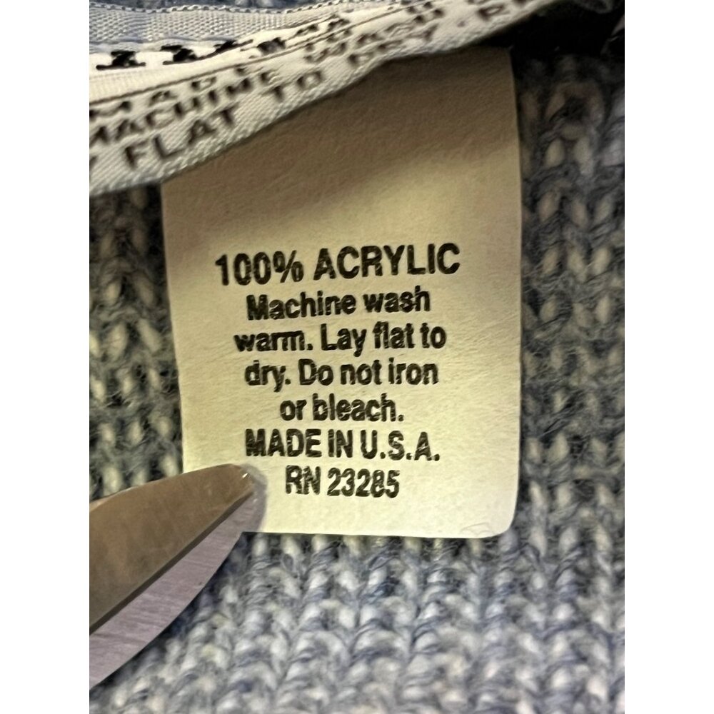 Vintage Private Eyes Sweater Womens M/L? Blue White Teddy Bears USA Made - Picture 8 of 15